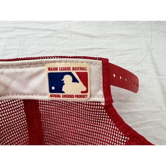 Vtg 1982 St. Louis Cardinals MLB World Champs Red Trucker Hat Lucky Stripes Sz L - Picture 6 of 7